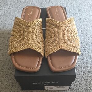 Marc Fisher Women's Woven Narda Sandals in Tan